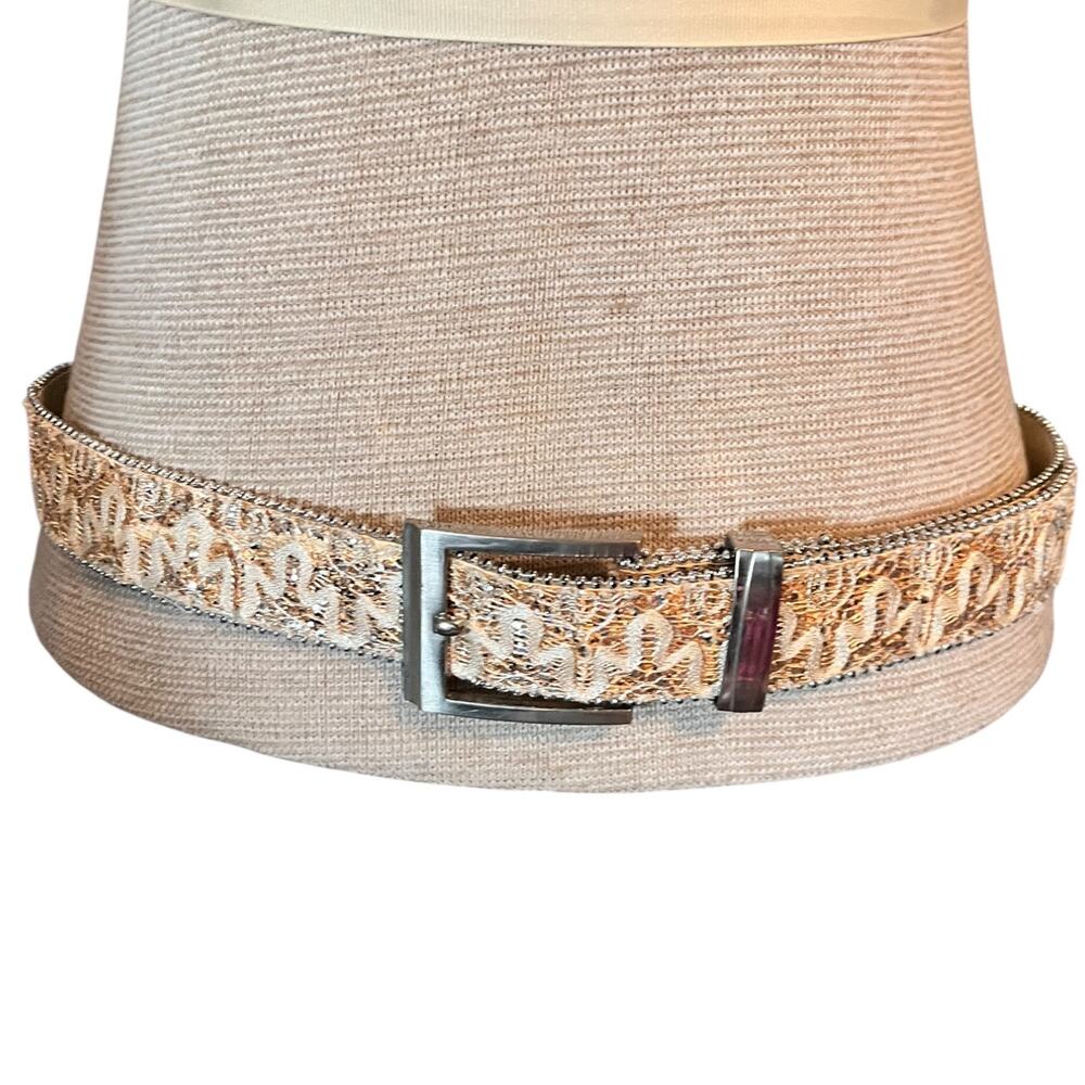 Statement Beaded Womens Belt size S/M Western Maximalism Gold